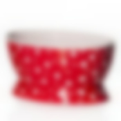 Салатник овальный "Горошек", объем 1,6 л, 220*160 мм, высота 103 мм (белый горошек на красном фоне)