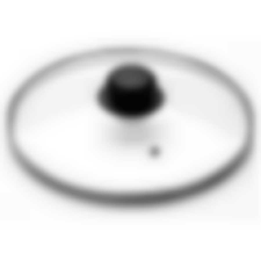 Крышка с ручкой стеклянная с метал/обод 20 см низ.