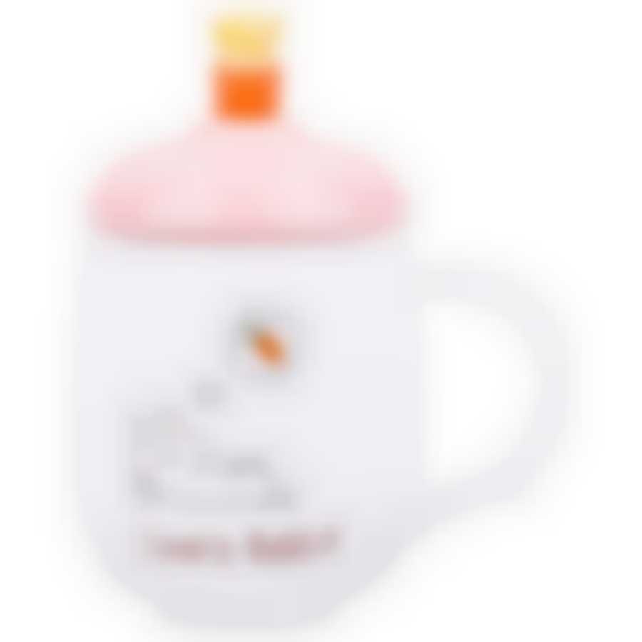 КРУЖКА С КРЫШКОЙ И ЛОЖКОЙ "МИЛЫЙ ЗАЙКА" 400 МЛ