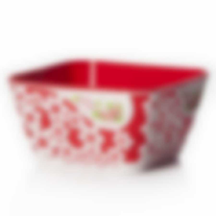Салатник Дольче Вита без крышки, 1 л (красно-белый)