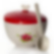 Сахарница с ложкой Мозаика 0,65 мл, диаметр 130 мм (маки)