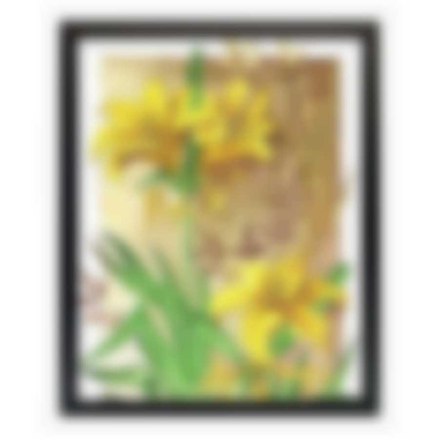 Картина "желтые лилии акварель" 40х50 см (матовая бумага)