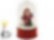 Украшение новогоднее настольное (музыкальное с подсветкой, с эффектом падающего снега) "Санта"d=18см. h=30см. (подарочная упаковка)