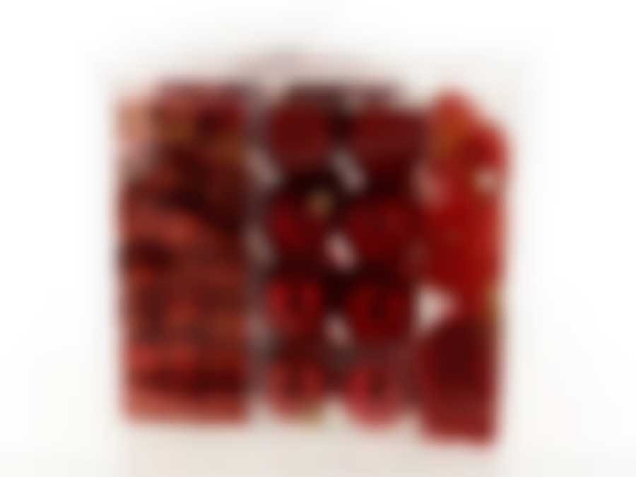 Украшение новогоднее, набор 75шт. "Красные брызги" 22*10*20,5см. (пластик) (блистер)