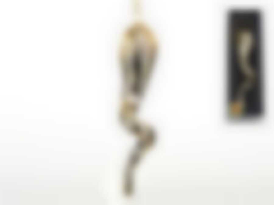 Украшение ёлочное (подвесное) "Золотая спираль" h=19см. (стекло) (подарочная упаковка)