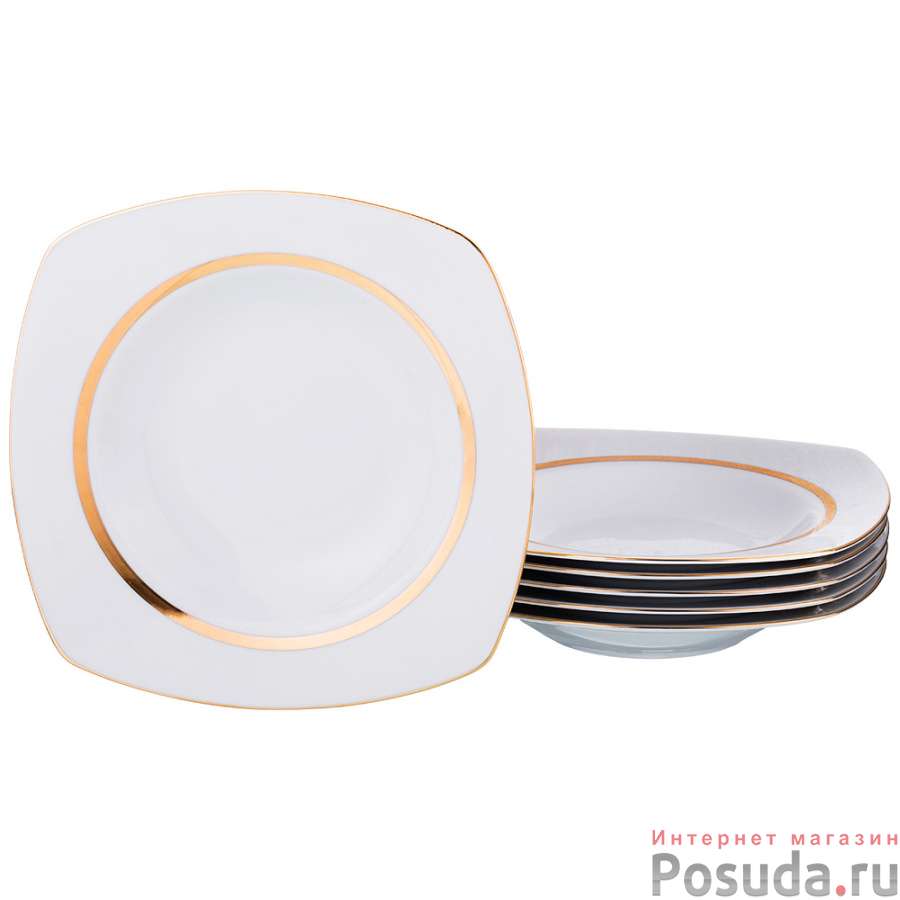 Набор суповых тарелок Тетра 004 из 6 шт. 23*23 см.