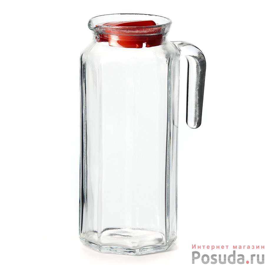Кувшин КОШЕМ с красной крышкой, объем 1000 мл