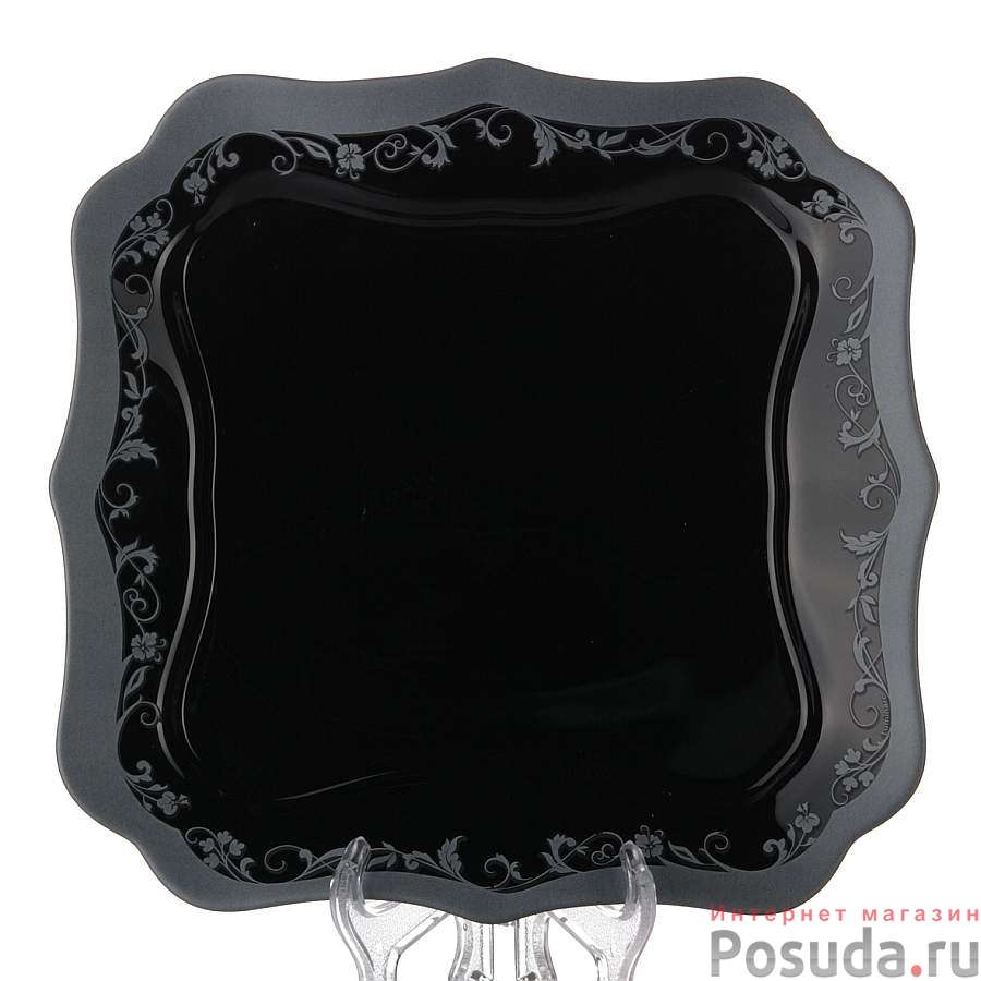 Тарелка столовая мелкая Luminarc Authentic Silver Black, D=25,5 см