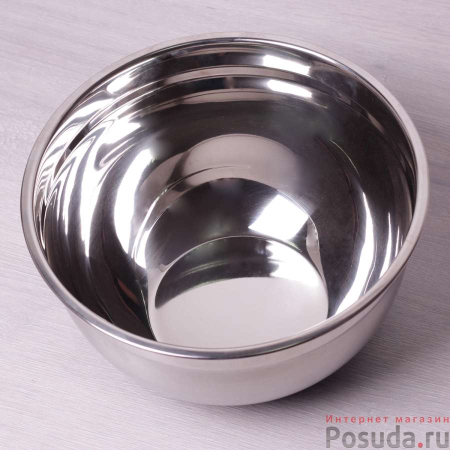 Миска Ø22*12см из нержавеющей стали c антискользящим силиконовым дном