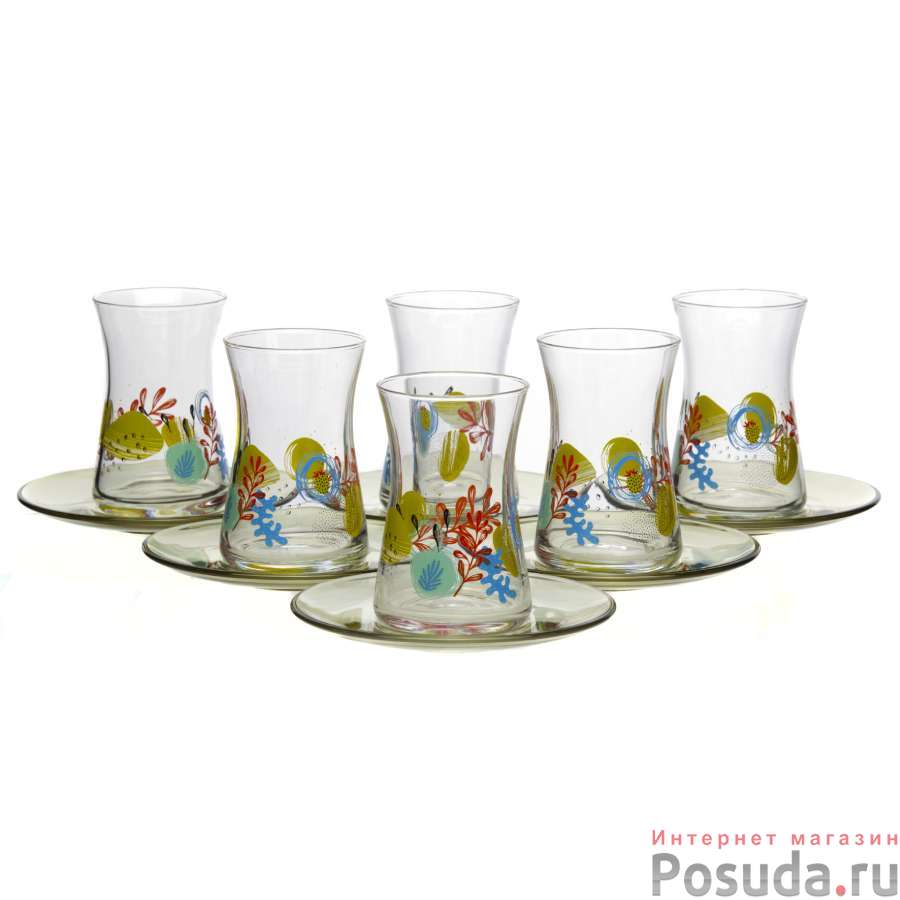 Чайный набор 6 пер. с рисунком