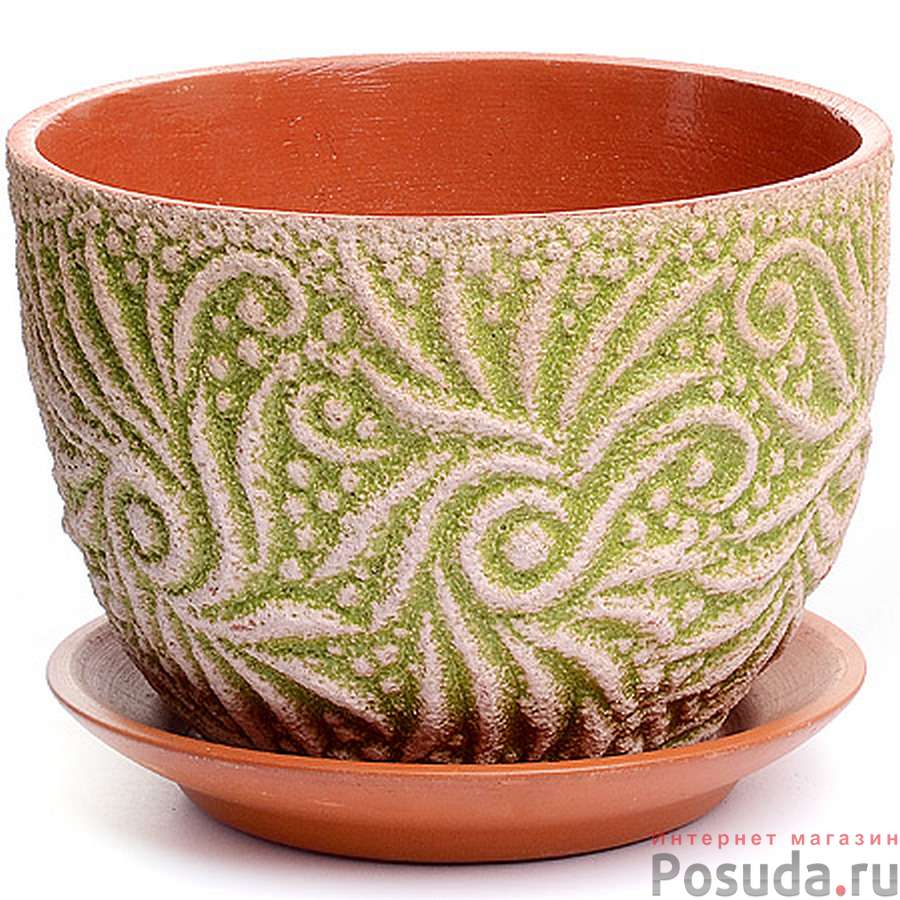 Горшок ЦВЕТНАЯ ГЛАЗУРЬ-3, Версаль лайм