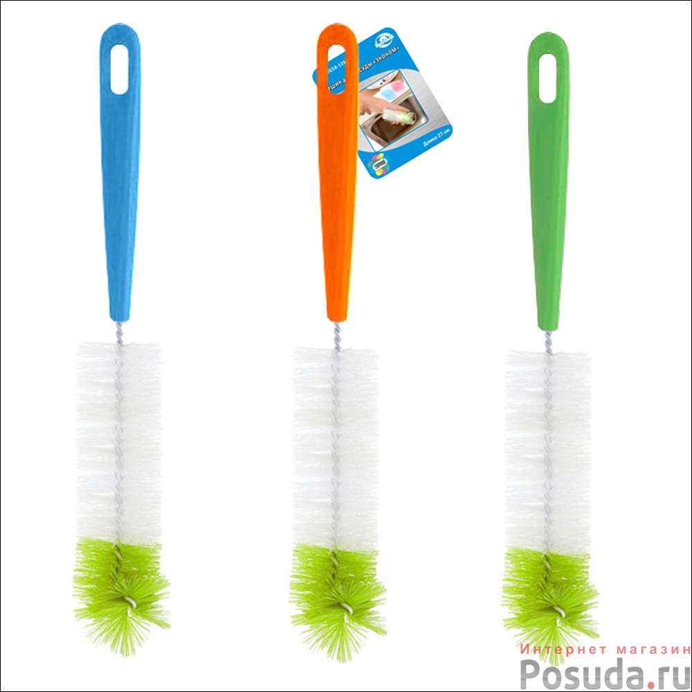 Ершик для посуды Мультидом «Эконом», длина 27 см (цвета в ассортименте)