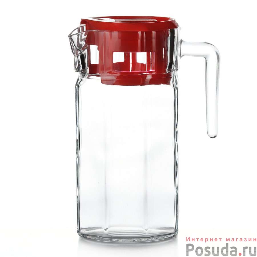 Кувшин Pasabahce Kosem, 1235 мл (красная крышка)