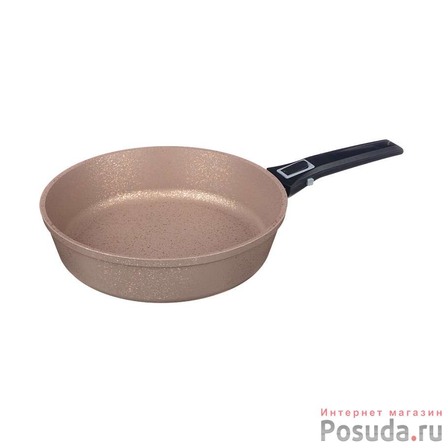 Сковорода agness премиум Экселент 24x6,5 cм, корп. 5 мм, съемн ручка, инд дно, трехсл. покр granit