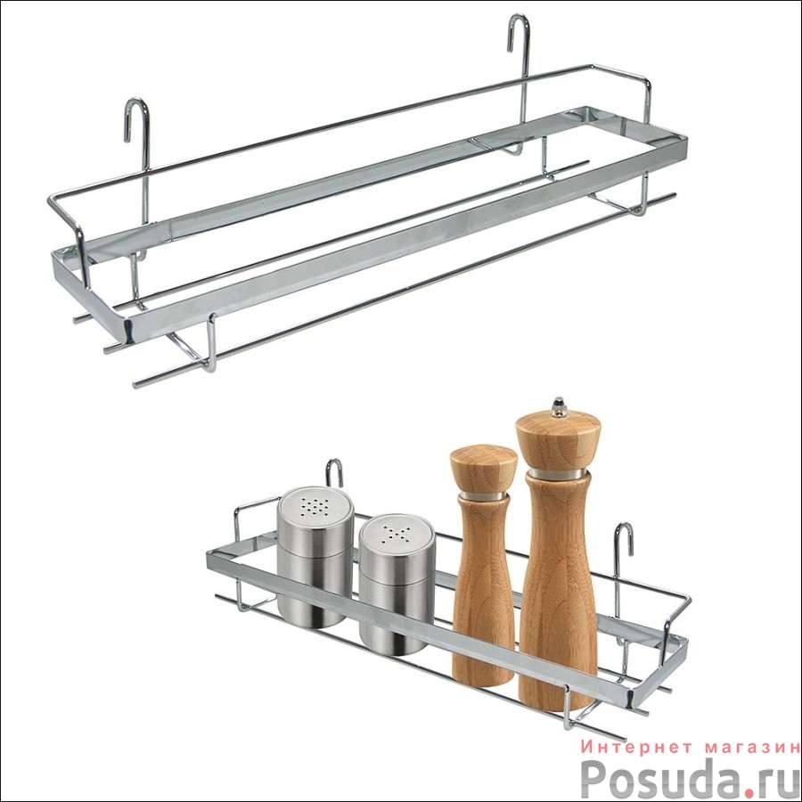 Полка д/специй навесная на рейлинг 38*9*14 см