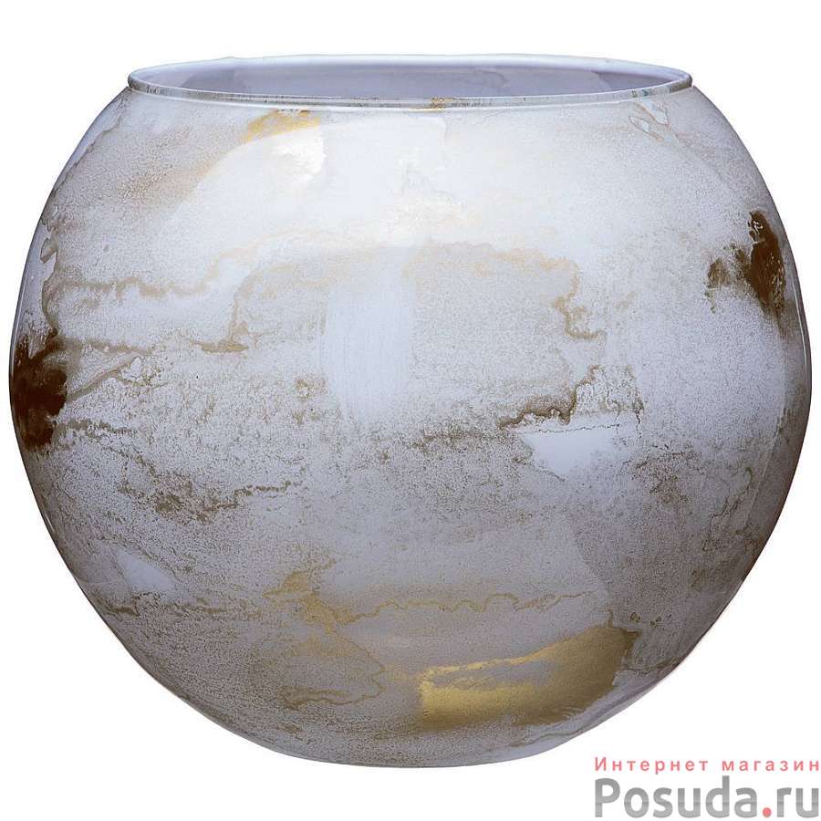 Ваза sfera Golden marble white диаметр 20см