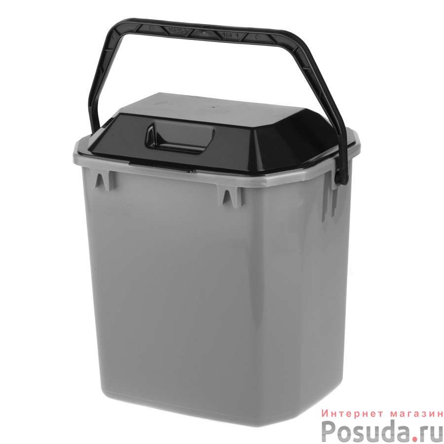 Ведро для мусора с крышкой 10 л в ассорт.