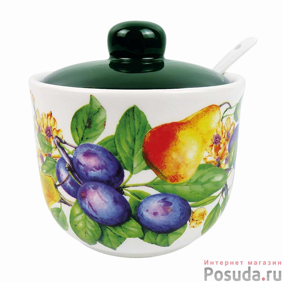 Сахарница керам 300мл с ложкой Дюшес ТМ Appetite (ZFC045-8)