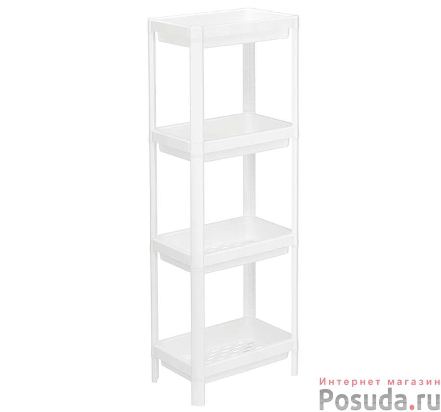 Этажерка прямоугольная (4 секции) Белый