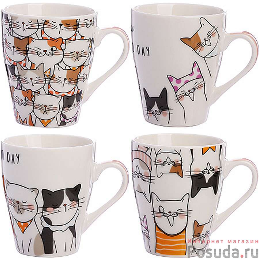 Кружка 340 мл Кошки 9(мин. 4шт)LR