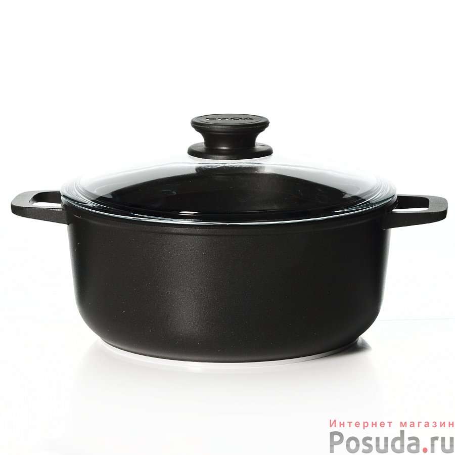 Кастрюля с крышкой, с утолщенным дном, объем 3 л (антипригарное покрытие)