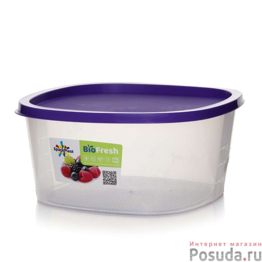 Контейнер квадратный 2,65 л BioFresh Микс (цвет в ассортименте)