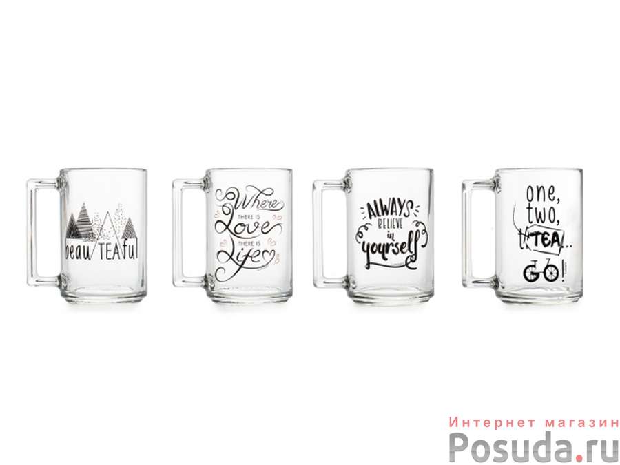 Кружка ФИТНЕС 320мл ЧАЙ И КОФЕ микс арт