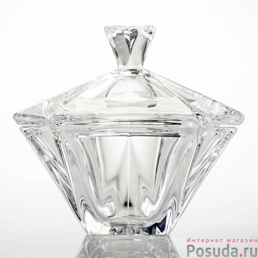 Конфетница с крышкой Crystalite Bohemia "Метрополитен", Н=15 см