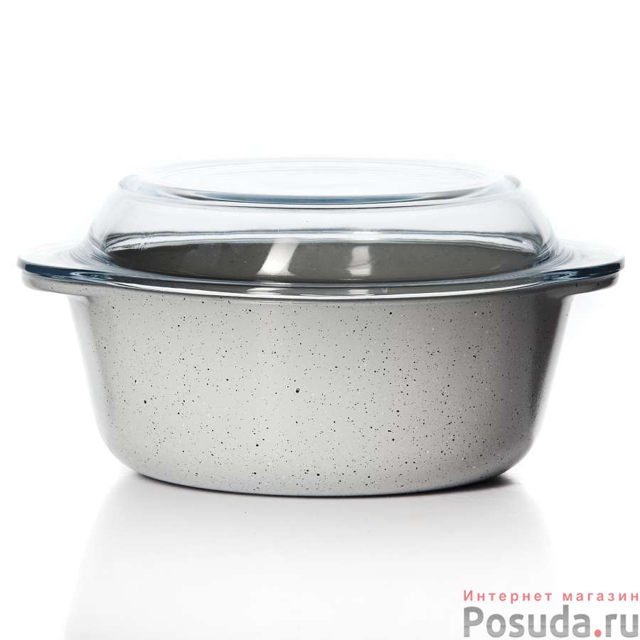 Кастрюля для СВЧ "Pasabahce" с крышкой, 1,5 л цветное стекло
