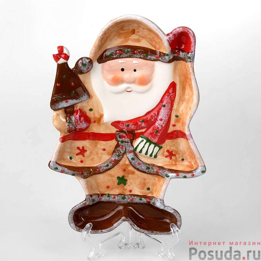 Блюдо House & Holder "Дед Мороз", 25,5 х 17,5 х 3 см