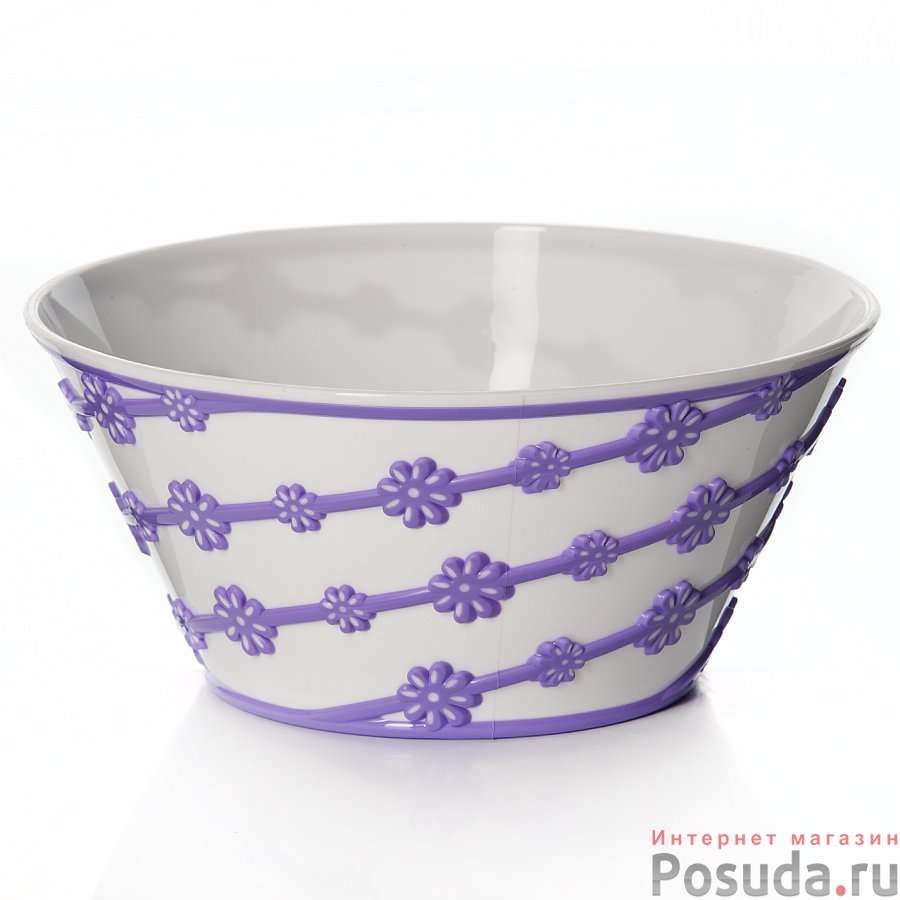 Салатник Милана 1,5 л, диаметр 195 мм (бело - фиолетовый)
