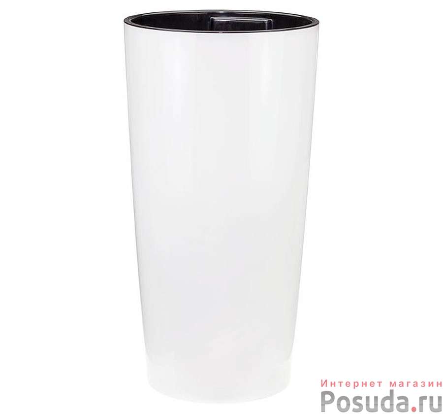 Кашпо круглое ПИЛАР D390 H750 мм 23/69л с вкладышем  Белый