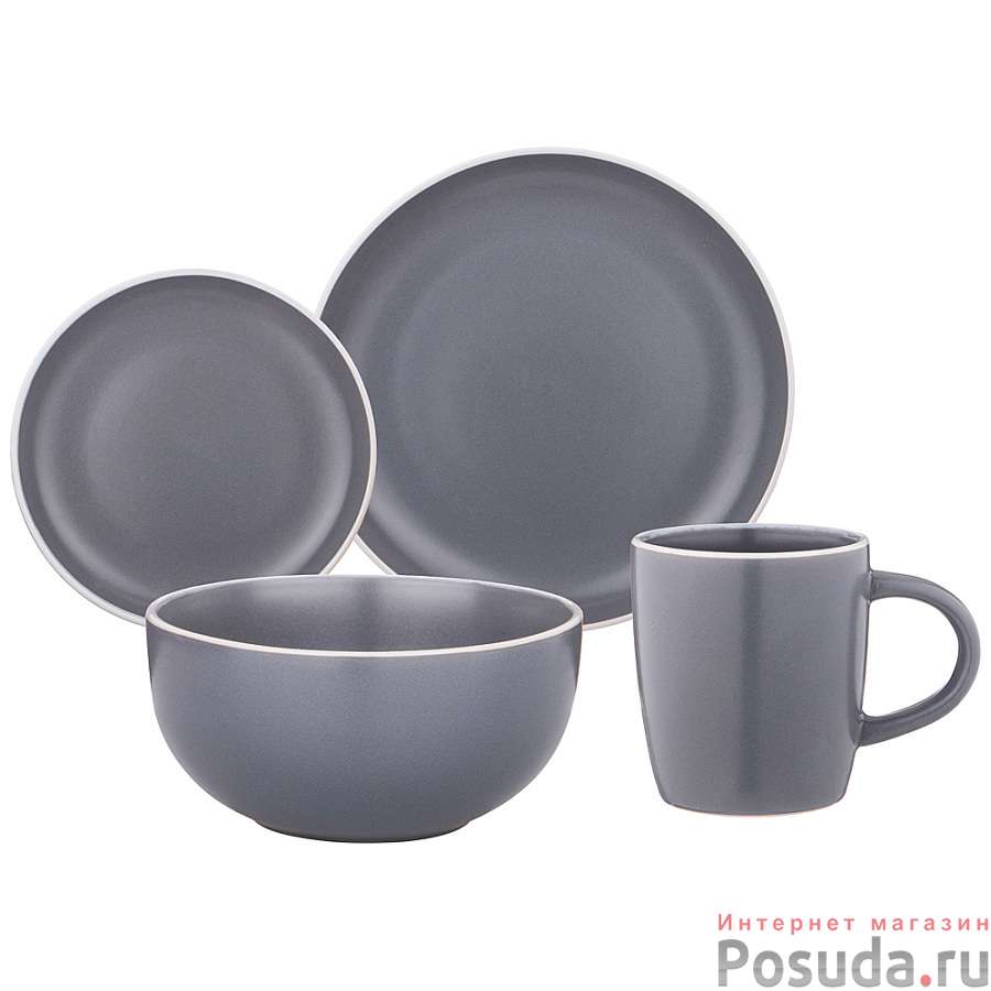 Набор посуды обеденный lefard Pandora на 4 пер. 16 предметов серый 