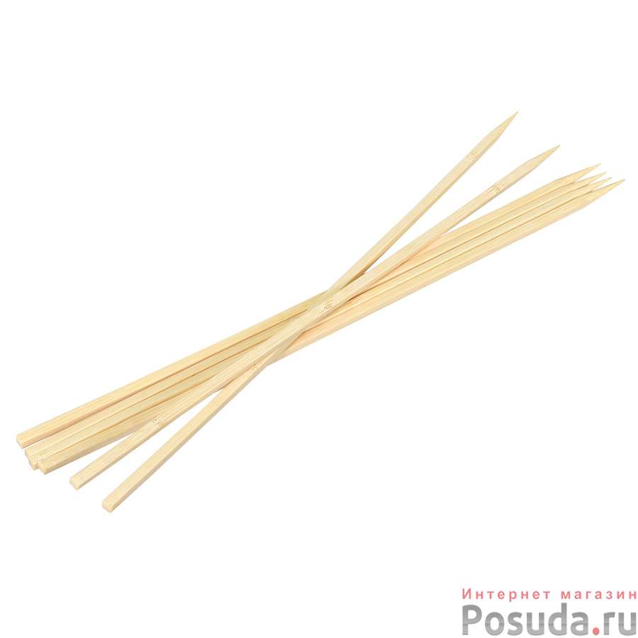 Шампуры бамбуковые 40x0,6x0,6 см, КВАДРАТНЫЕ, 6 штук в ПВХ упаковке