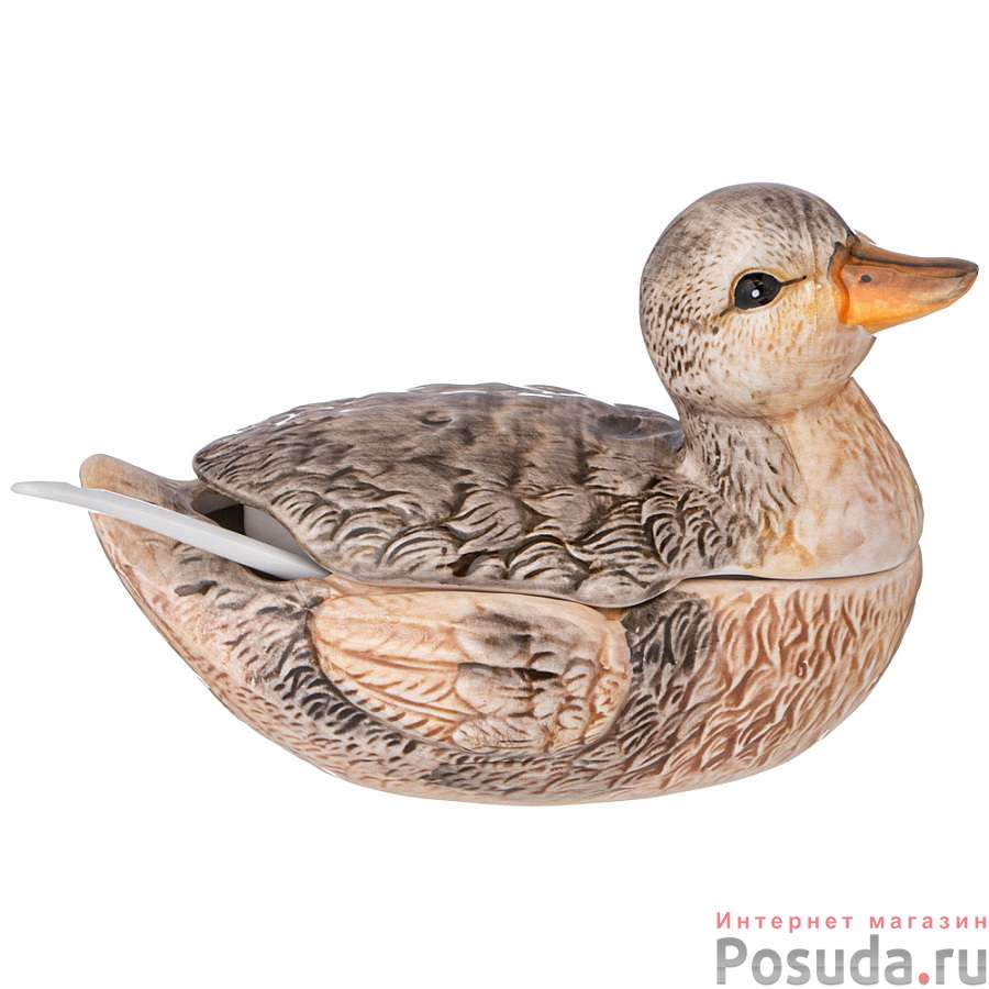 Сахарница с ложкой коллекция Duck stories 15х10х10,5 см
