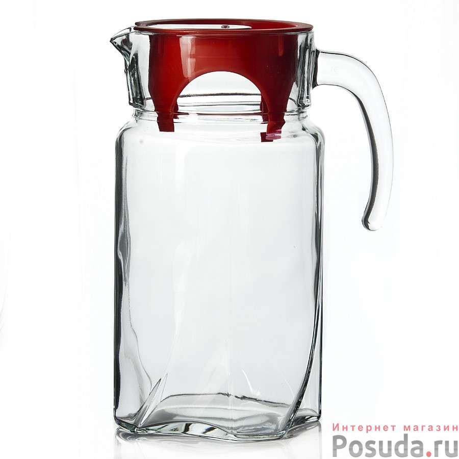 Кувшин Pasabahce Luna, 1750 мл (красная крышка)