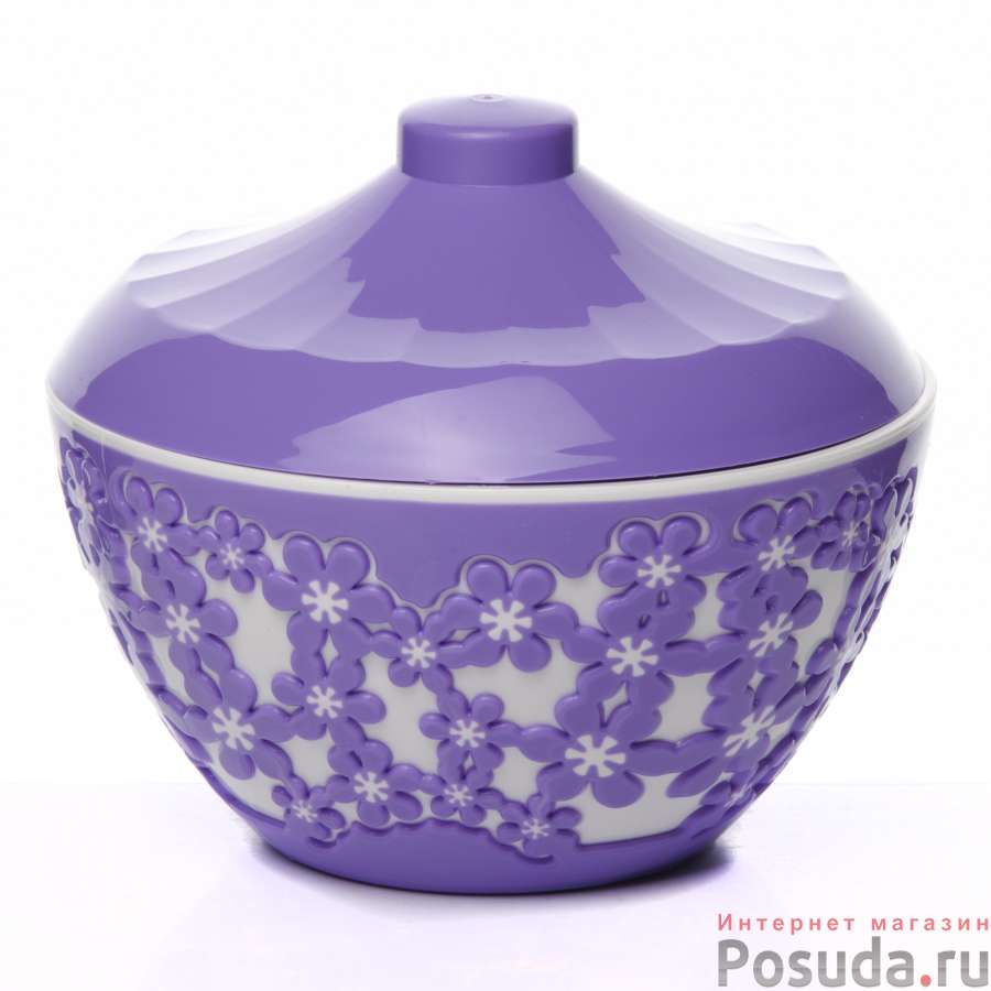 Сахарница с крышкой Дольче Вита 0,5 л (бело-фиолет.)
