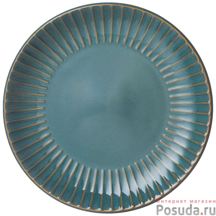 Тарелка десертная 19,7 см Stripe collection цвет:лазурно-синий