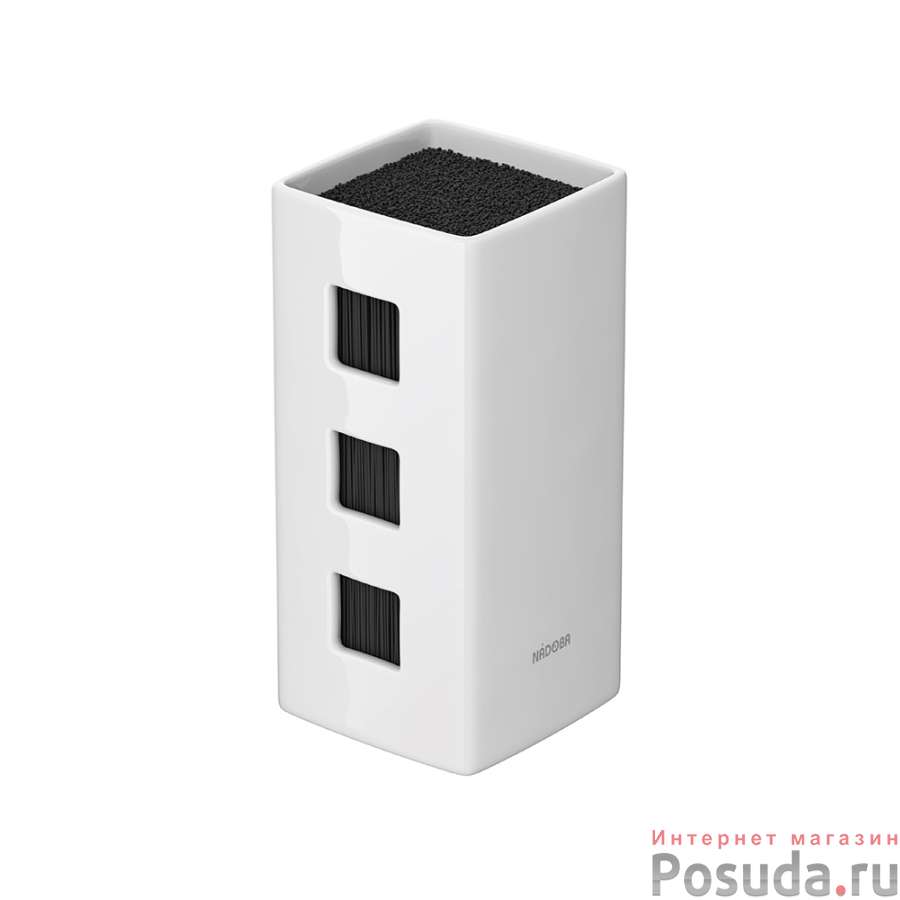 Универсальный кер. блок для ножей, белый, NADOBA, серия ESTA