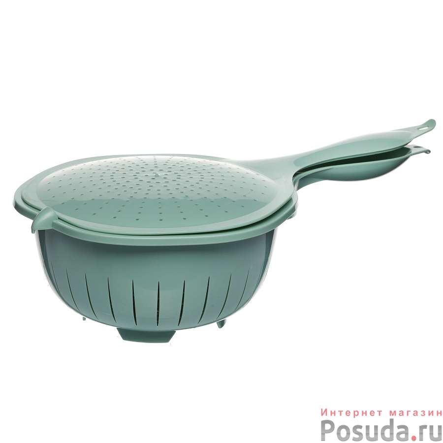 Дуршлаг с крышкой фисташковый
