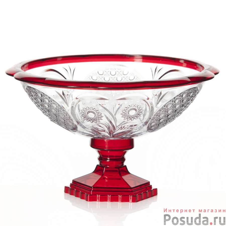 Ваза Хрусталь малая (прозр.-красн.)