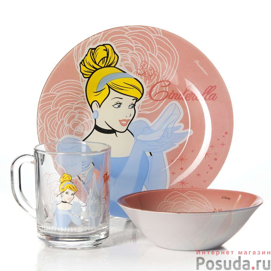 Набор детской посуды 3 пр. ЗОЛУШКА