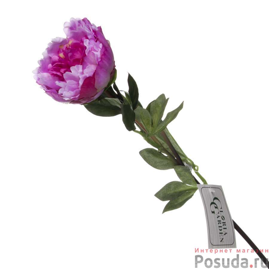 Цветок искусственный (на ножке) "Пион" h=53см. (2вида) (min18) (коричневая упаковка)