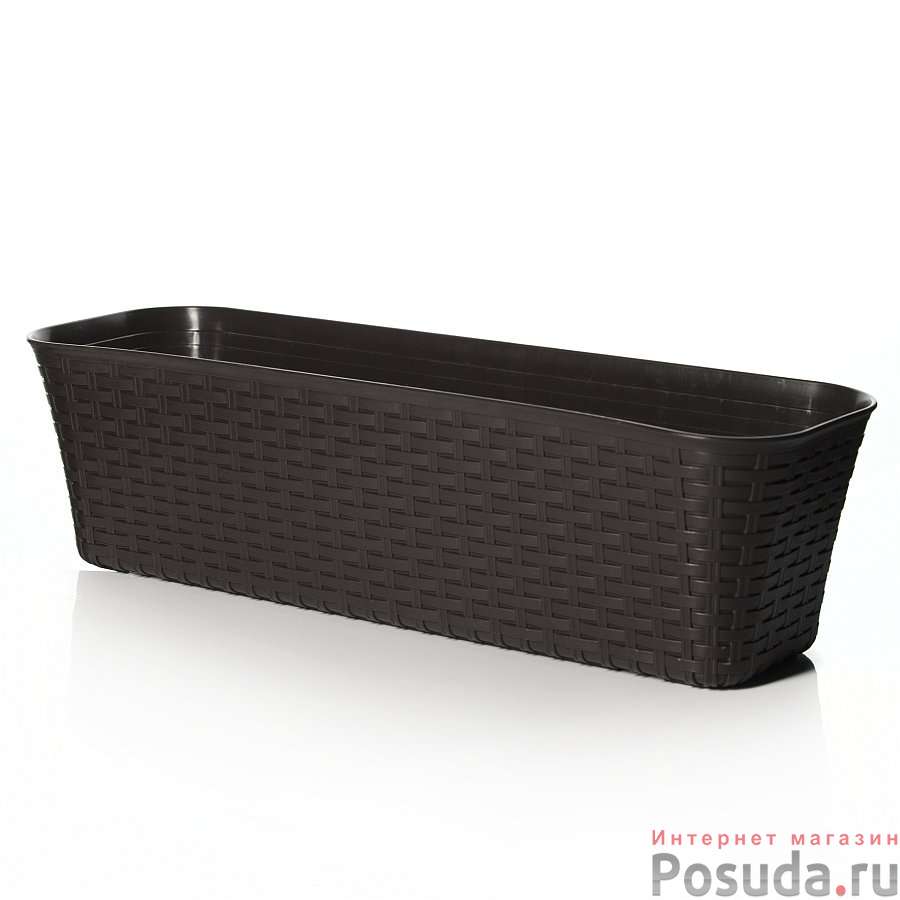 Балконный ящик Ротанг 600 мм (коричневый ротанг)