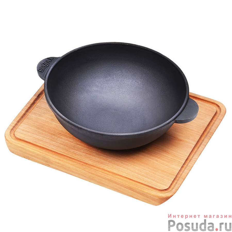 Сковорода WOK с дощечкой 180х63 BRIZOLL