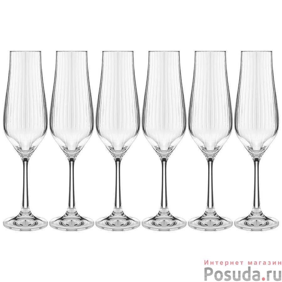 Набор бокалов для шампанского из 6 штук Tulipa optic 190мл