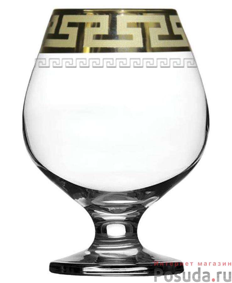 Набор бокалов для бренди с рисунком "Греческий узор" (объем-400мл.,высота-124мм.)