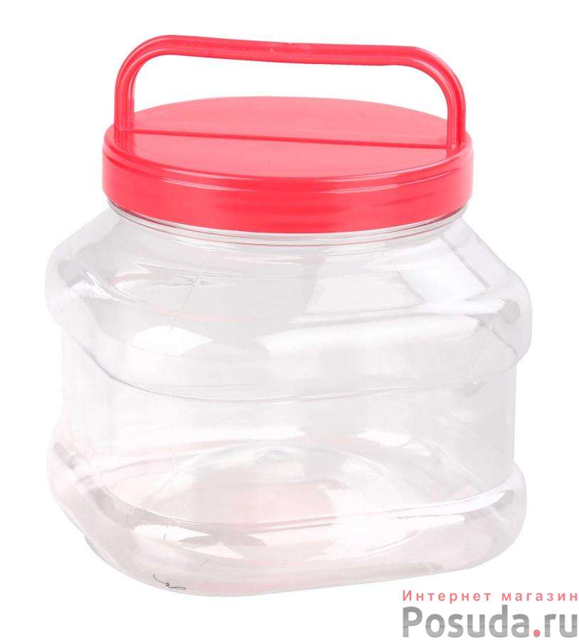 Бидон ПЭТ 1,5 л прямоугольный (цвет в ассортименте)