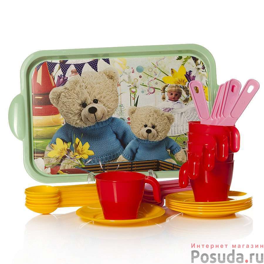 Набор детской посуды "Хозяйка" (чайный, на 6 персон) (цвет в ассортименте)