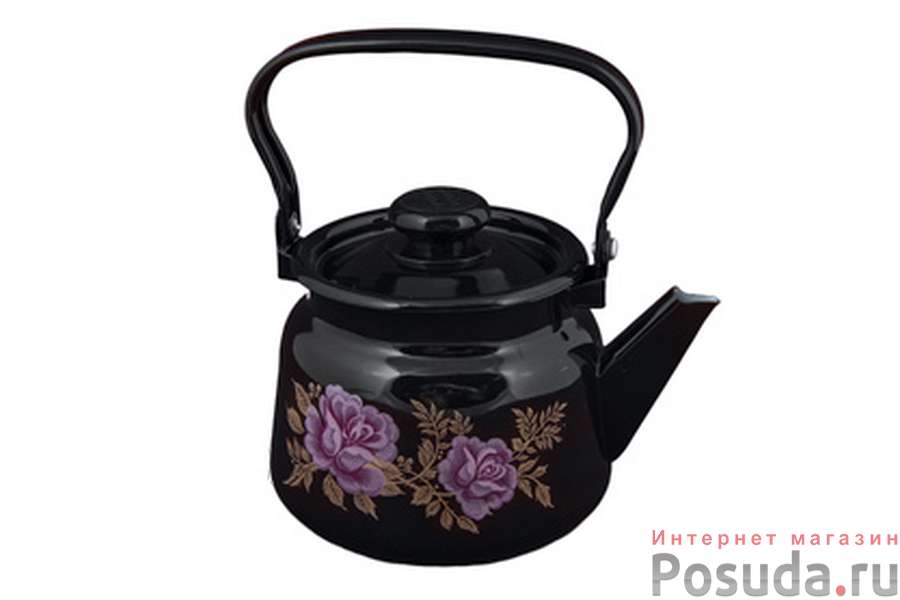 Чайник 2,3л с рисунком черный